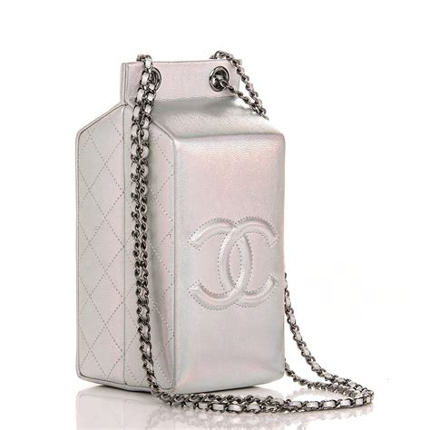 chanel milk carton price|CHANEL Metallic Goatskin Lait de Coco Milk Carton Bag.